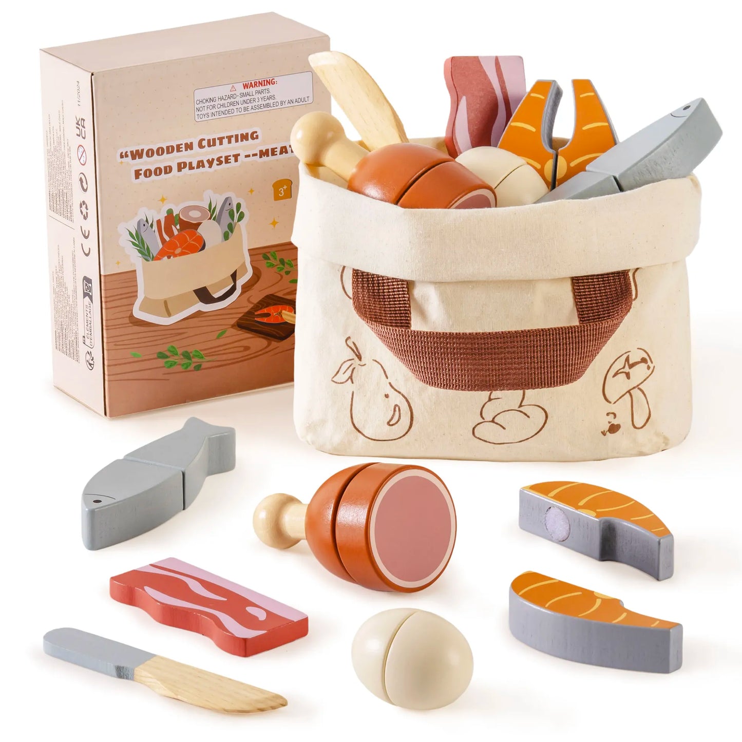 ROBUD Wooden Childs Play Food Set - Meat