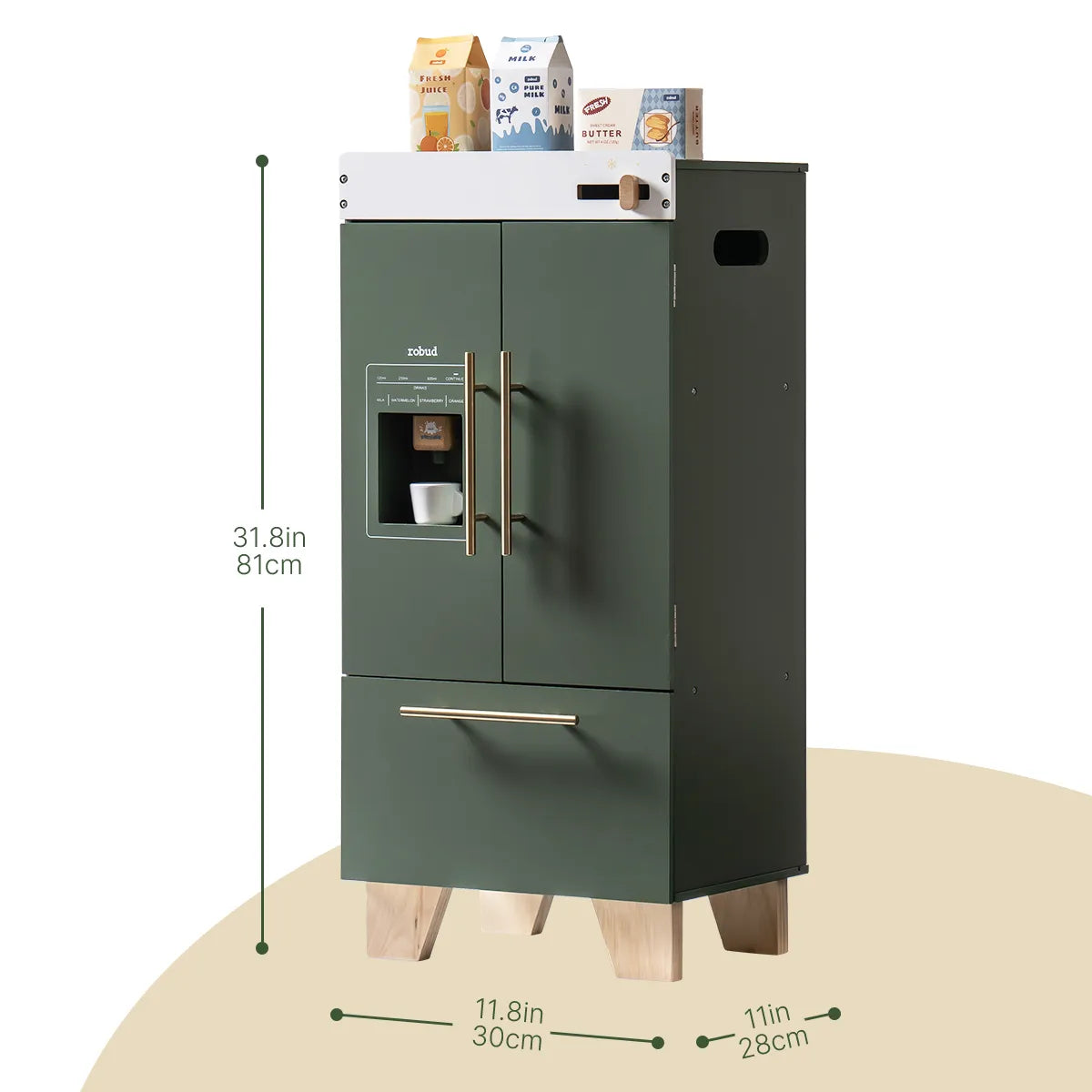 ROBUD Wooden Kids Kitchen Playset Series - Vintage Green