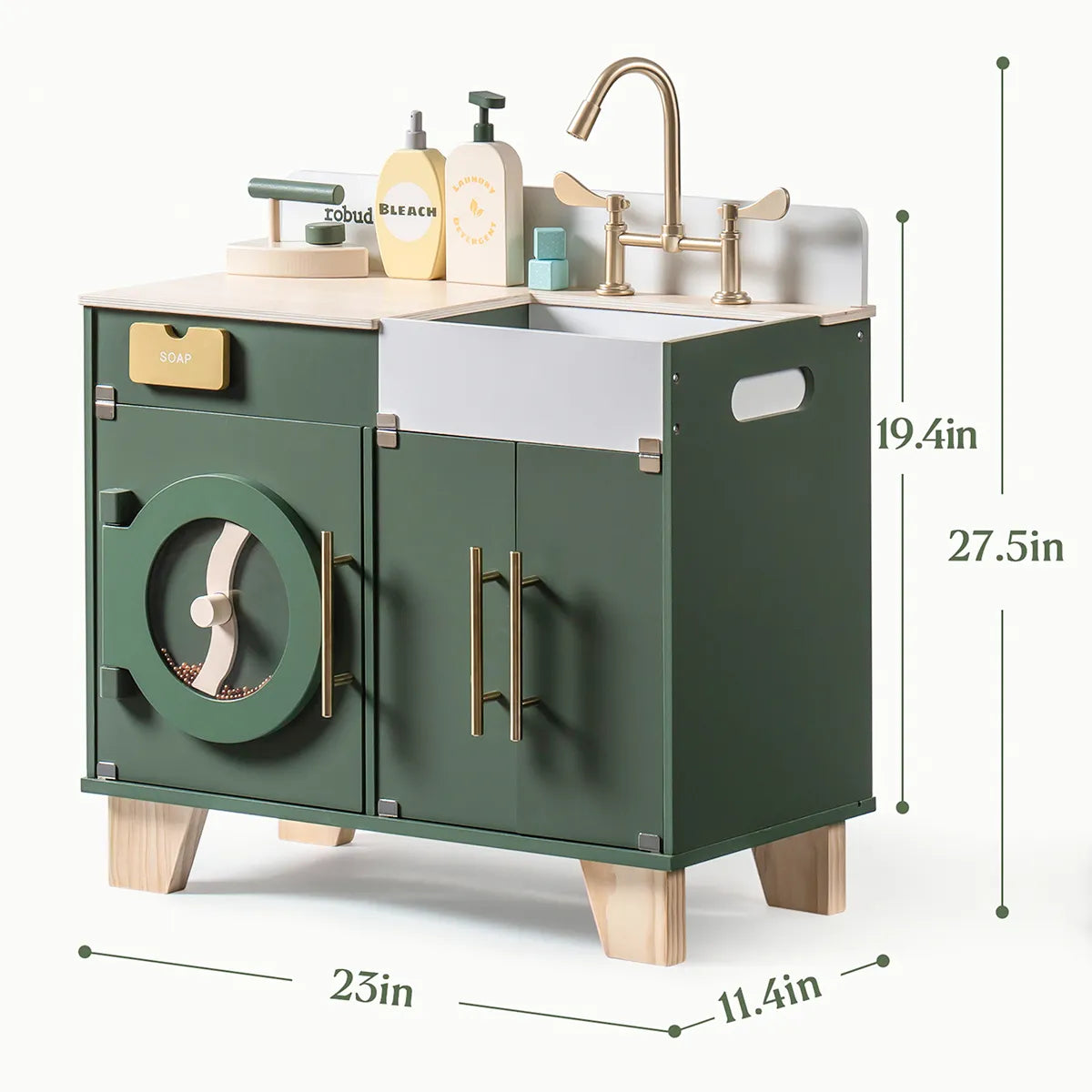 ROBUD Wooden Kids Kitchen Playset Series - Vintage Green