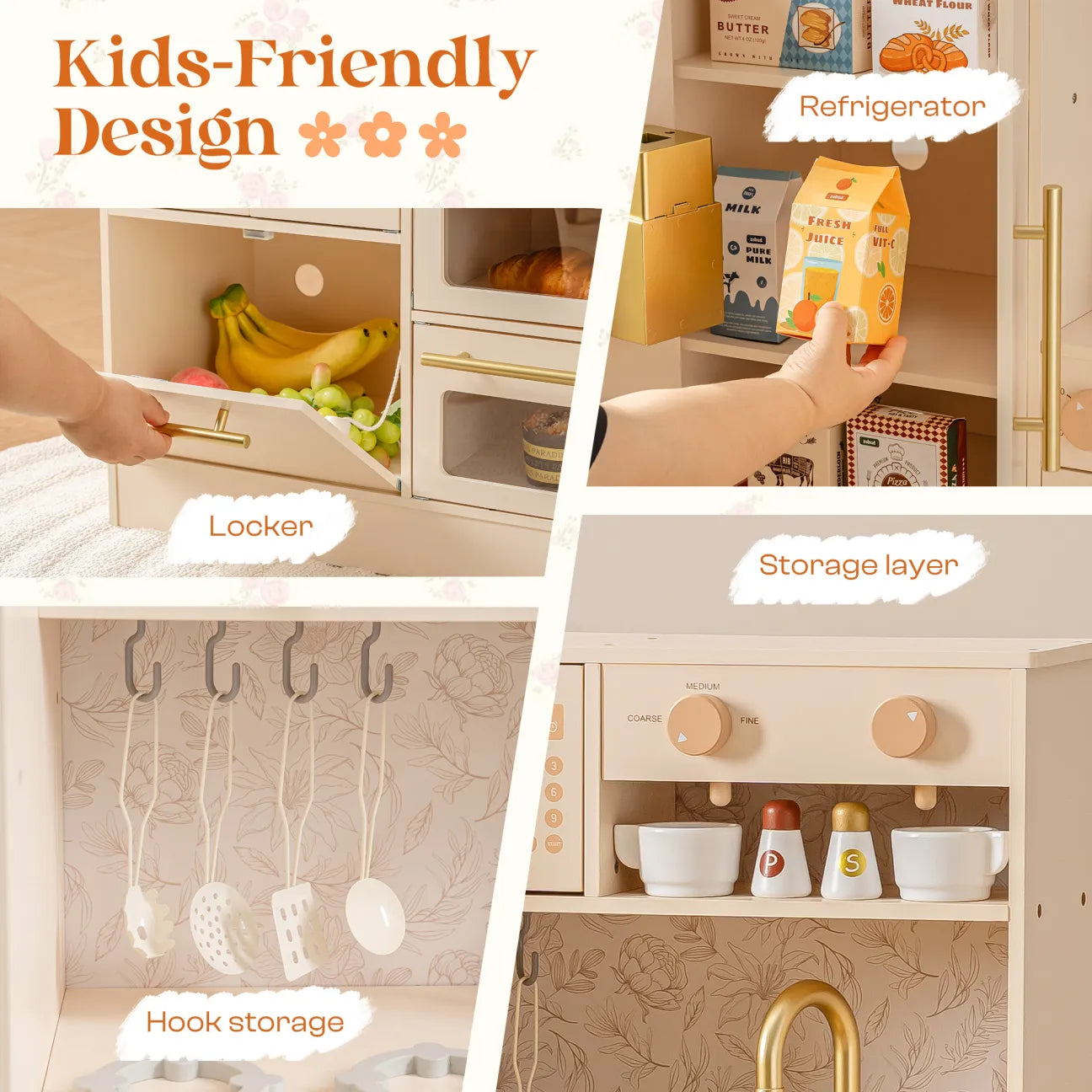 Robud Floral Wooden Play Kitchen