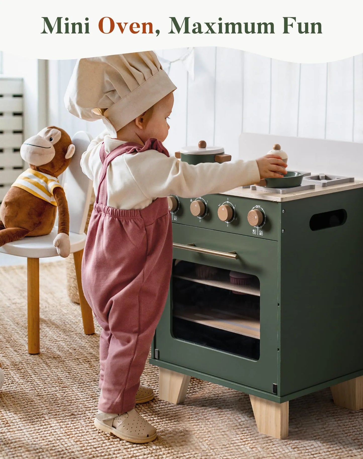 ROBUD Wooden Kids Kitchen Playset Series - Vintage Green