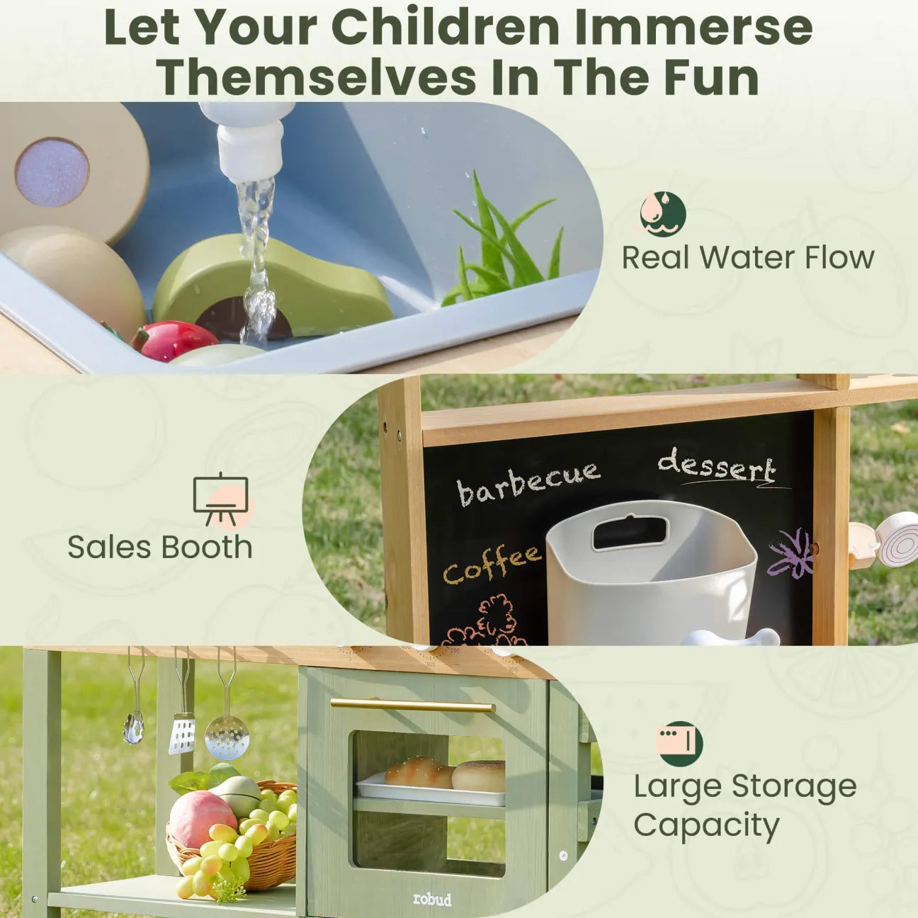 ROBUD Outdoor Mud Play Kitchen - Green