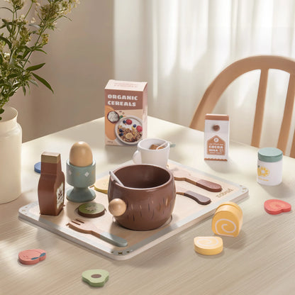 ROBUD 31-Piece Wooden Play Food Sets for Kids