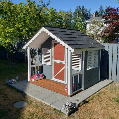 Canadian Playhouse Factory - DIY Little Alexandra Cottage 6ft x 6ft  With Covered Front Porch