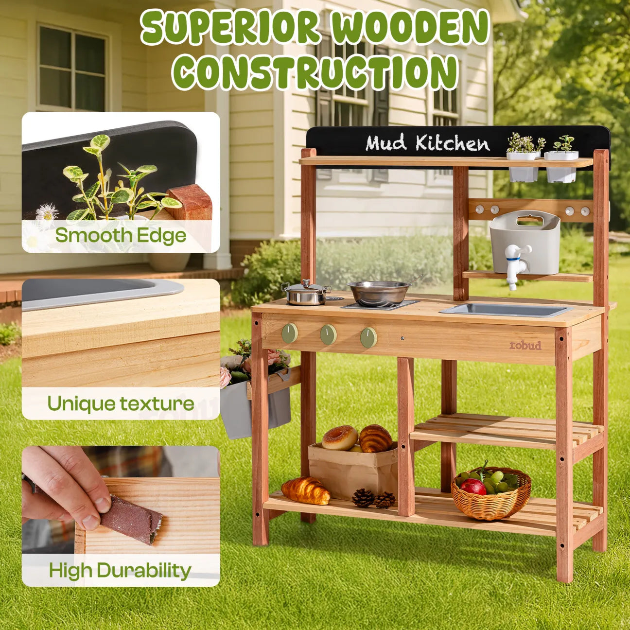 ROBUD Outdoor Mud Kitchen - Caramel