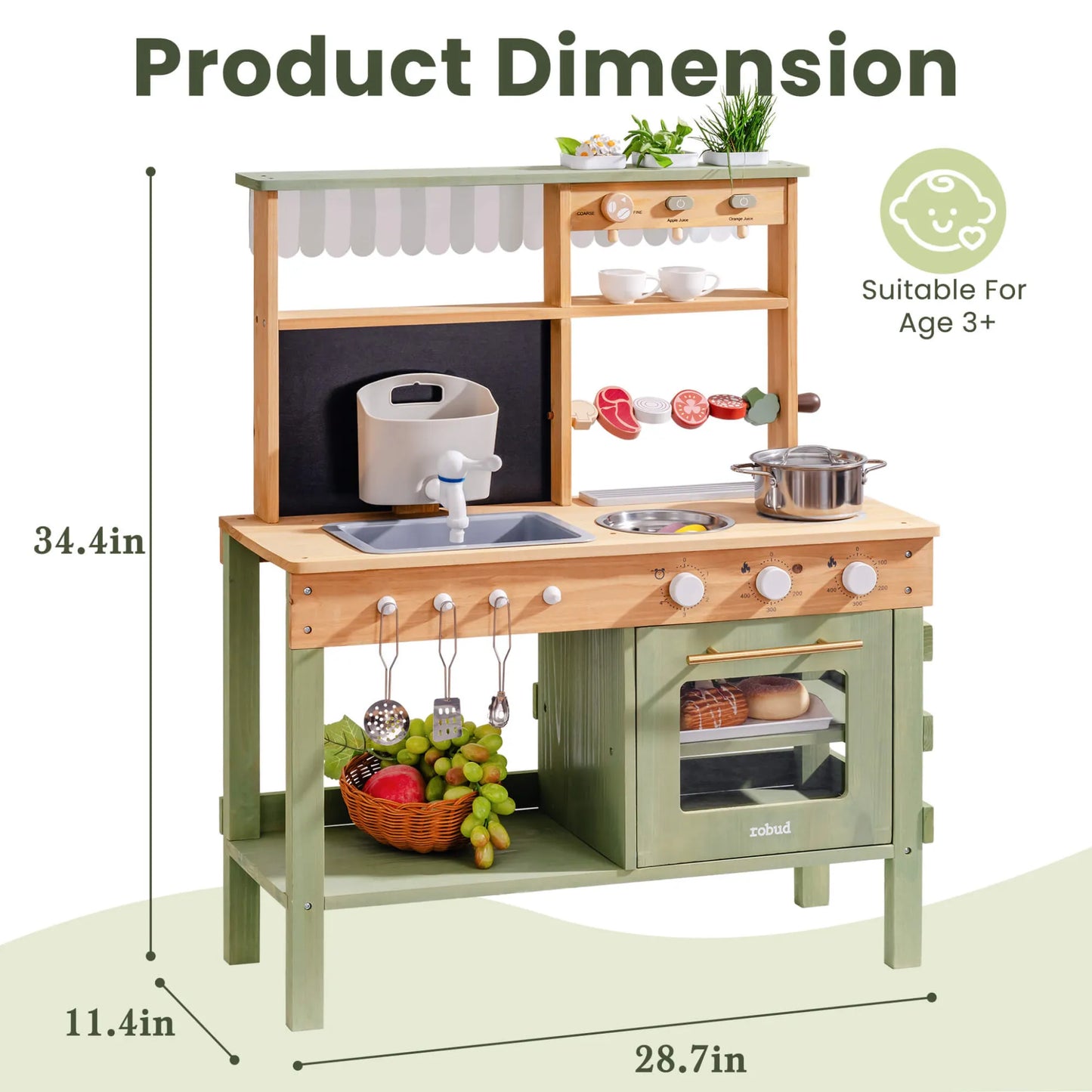 ROBUD Outdoor Mud Play Kitchen - Green