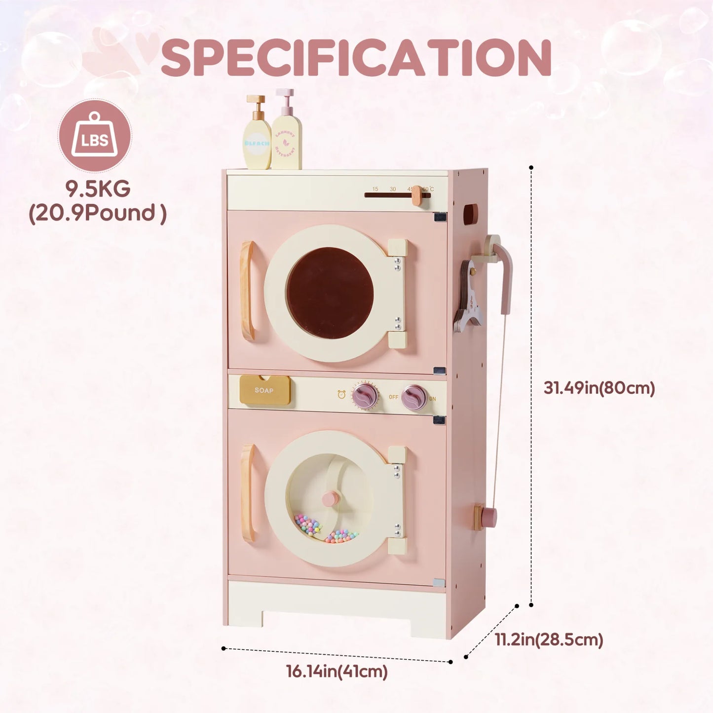 Premium toy washing machine for kids playhouse