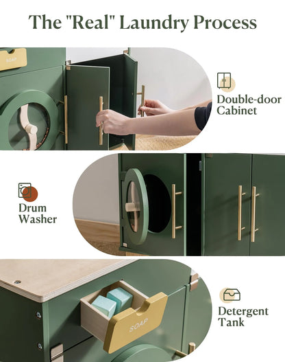 ROBUD Wooden Kids Kitchen Playset Series - Vintage Green