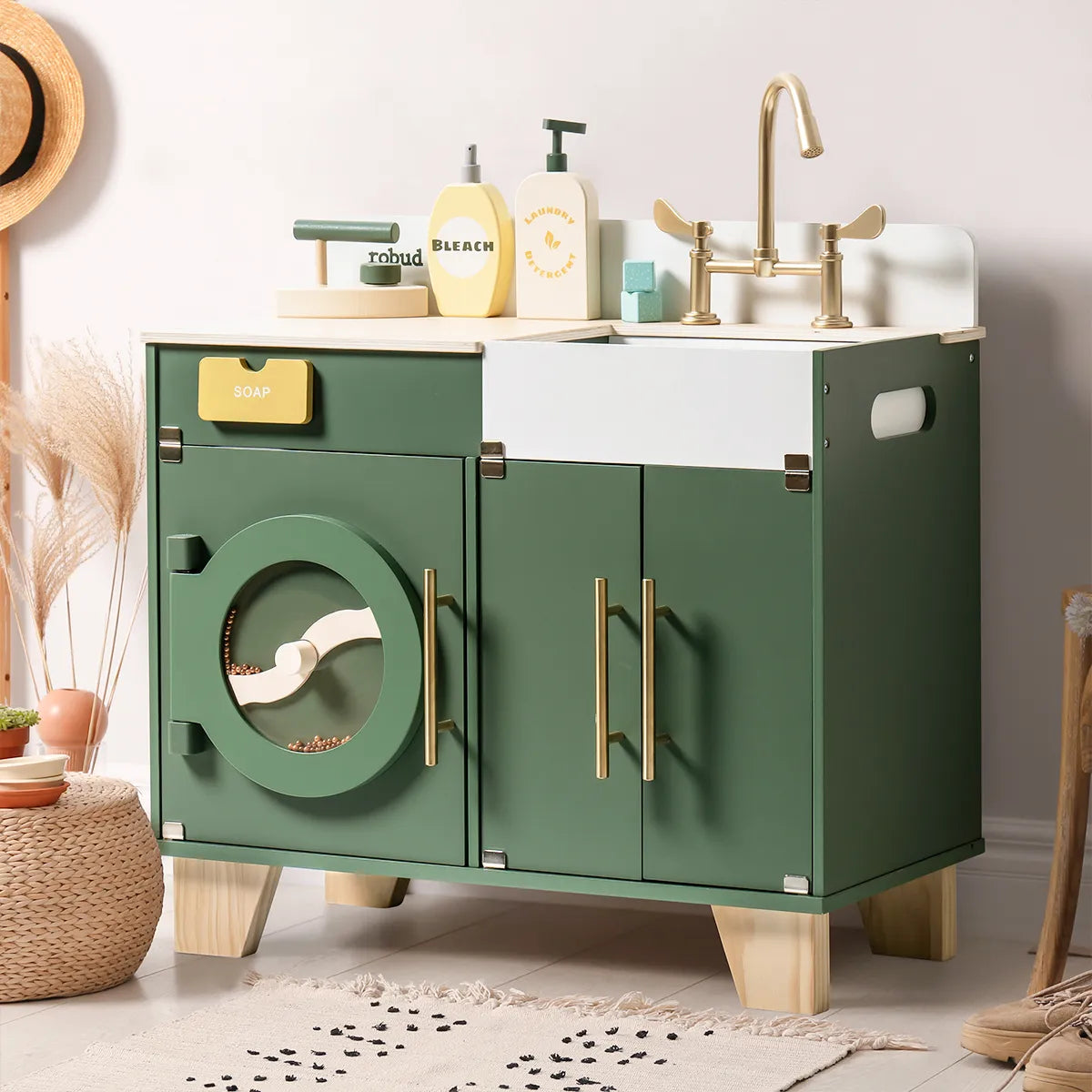 ROBUD Wooden Kids Kitchen Playset Series - Vintage Green