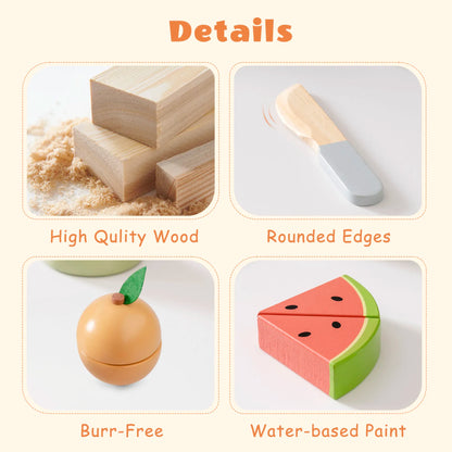 Wooden toy blocks with rounded edges, high-quality wood, water-based paint, and no burrs