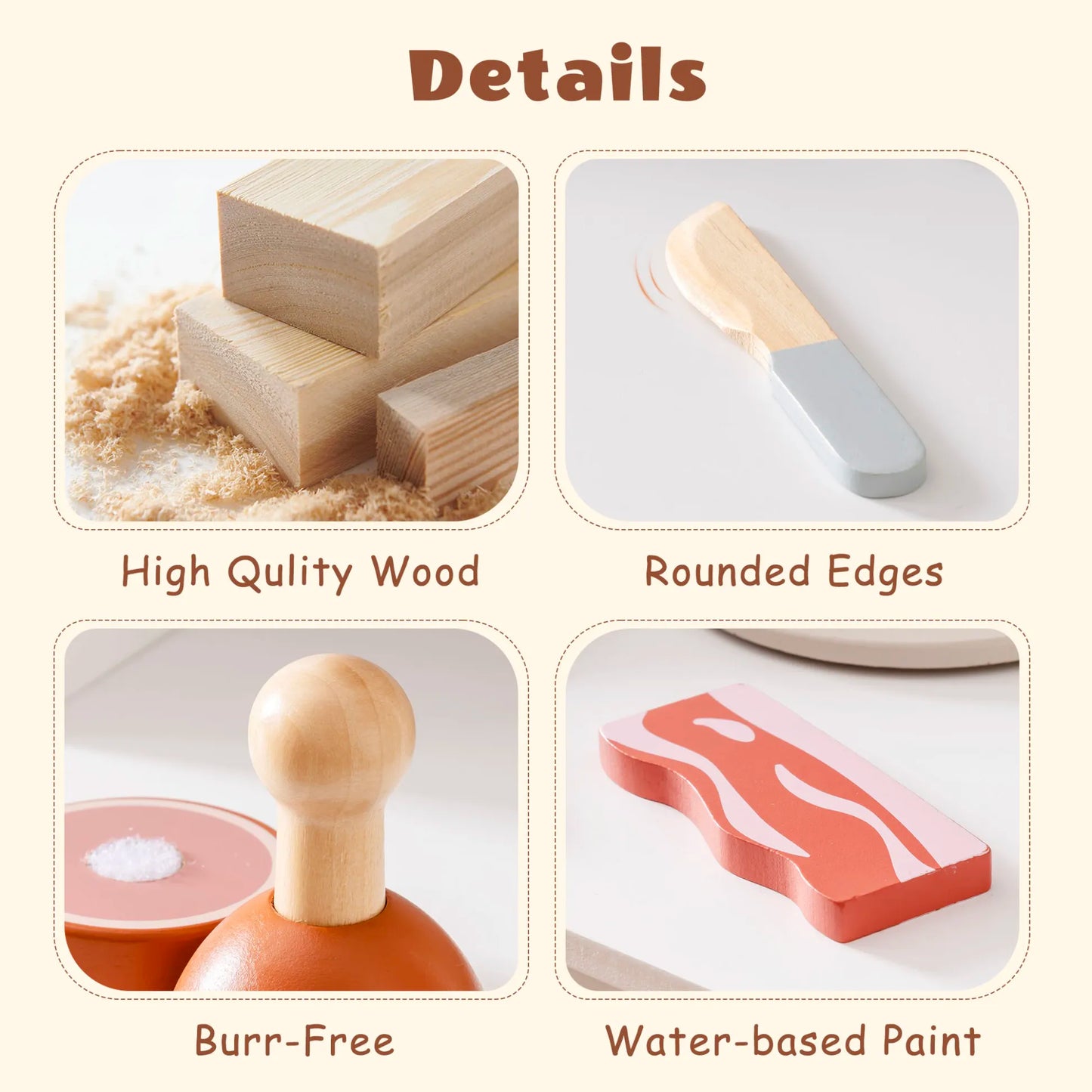 ROBUD Wooden Childs Play Food Set - Meat