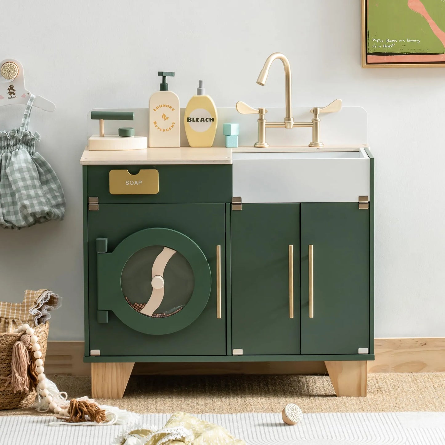 ROBUD Wooden Kids Kitchen Playset Series - Vintage Green