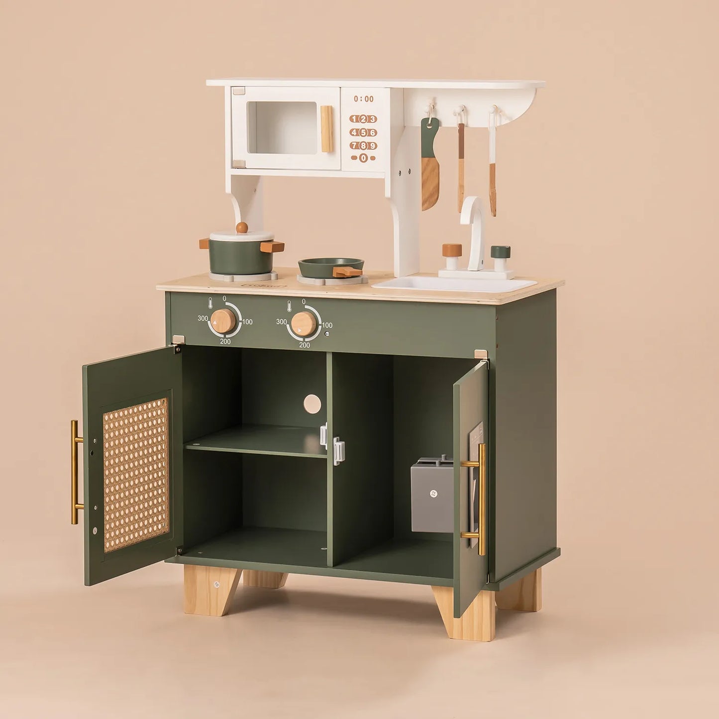 ROBUD Wooden Kids Kitchen Playset Series - Vintage Green